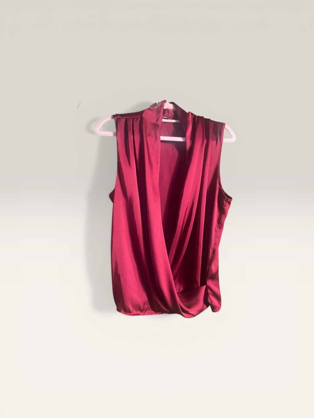 SHEIN Sleeveless Draped V-Neck Camisole in Wine